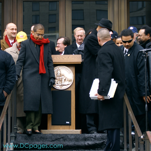 Congresswoman Eleanor Holmes Norton takes the first step of the March.