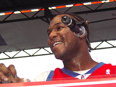 Robert Randolph plays the pedal steel guitar.