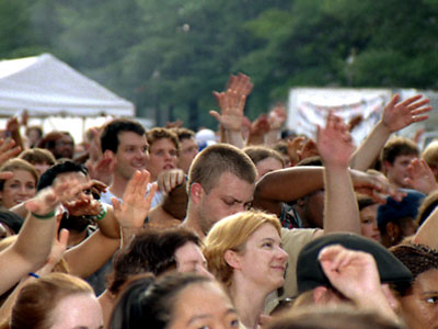 Nothing but love in the crowd.
