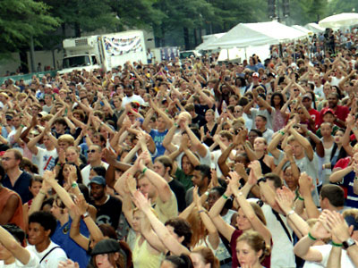 The crowd had amazing rhythm.
