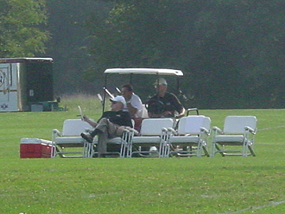 Sonny Jergenson scouting out the teams progress from afar.