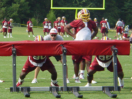 Redskins defense pushing the offensive line back.