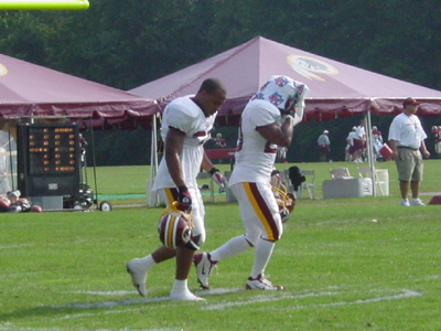 Players taking a quick break inbetween drills.