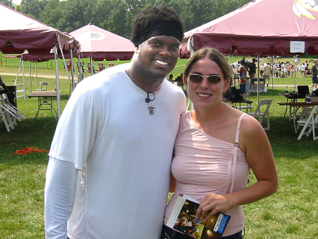 Lavar still all smiles with DCPages Sports Journalist Rachel Greenberg.