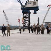 The District of Columbia's Mayor Anthony Williams and Governor Erlich walk South to meet the Secretary of Transportation and Governor of Virginia.