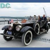 The 'Silver Ghost' and the dedication delegation cross the drawbridge Woodrow Wilson Bridge line.