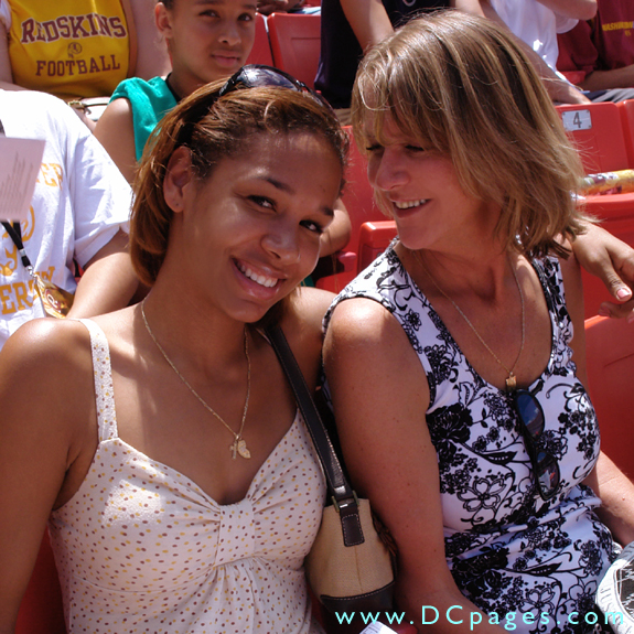 The beautiful ladies came to watch Redskin players in action.