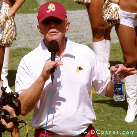 Joe Gibs answers questions after game.