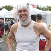 Doug McKlein from Boston transforms into The Bunny Man. 