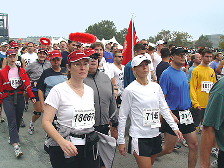 16,456 people started the marathon and only 15,965 runners completed all 26 miles.