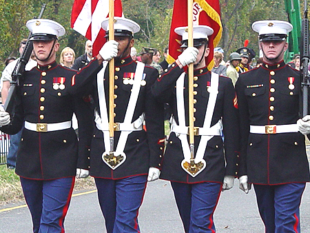The Blue Dress uniform is one of the most recognizable uniforms in the world. Marines have worn a blue uniform for most of their existence. Since 1912, only a few major changes have been made to the uniform. For example, enlisted Marines used to wear pocketless Blue Dress coats, while officers wore coats with pockets. Now, both wear pocketed coats. 