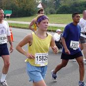 Runners used a champion chip to determine their official time in the Marathon.