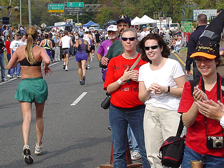 One of the best places to view the runners was on the on/off ramp to cross the Memorial Bridge.