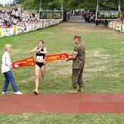 Hanscom completed the Marathon in record time.