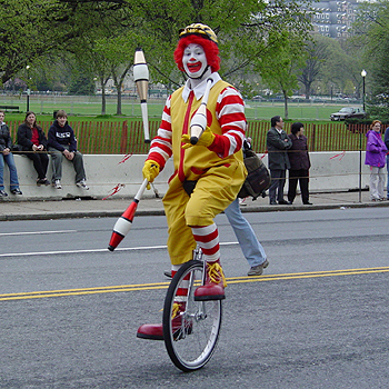 Sponsor: Ronald McDonald enjoys the Cherry Blossom Festival. "The smile known around the world," In his first TV appearance in 1963 the happy clown was portrayed by none other than Willard Scott.