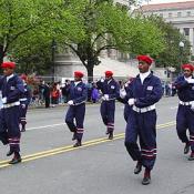 2003 Cherry Blossom Festival:  Many of The Marching Elites wear elaborate uniforms.  
