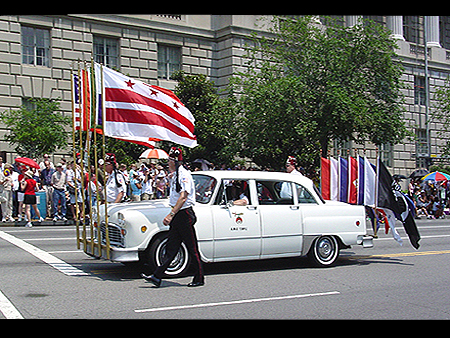 Impressive flag-mounting on this particular car