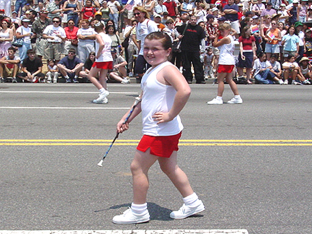 A baton twirler