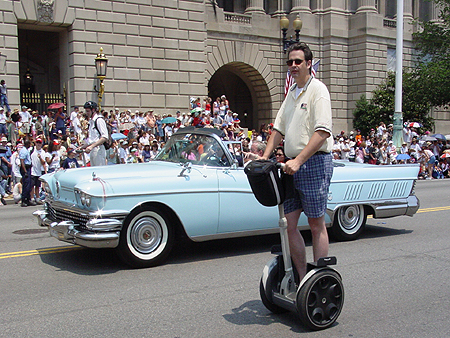 For people that don't know what these special scooters are, they are called Segways