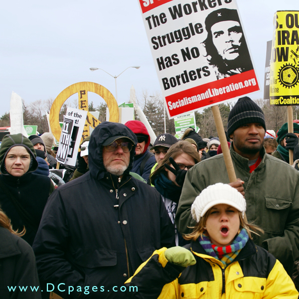 Crowd of protesters.
