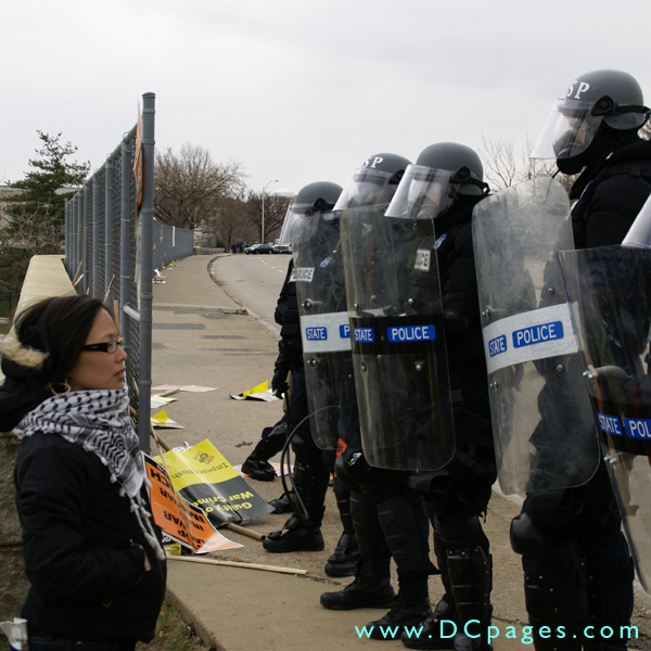 Virginia State Police in riot gear.