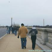 Protesters heading across Memorial bridge.
