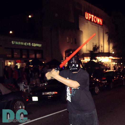 Darth Vader displays a shaft of pure energy on Connecticut Avenue.