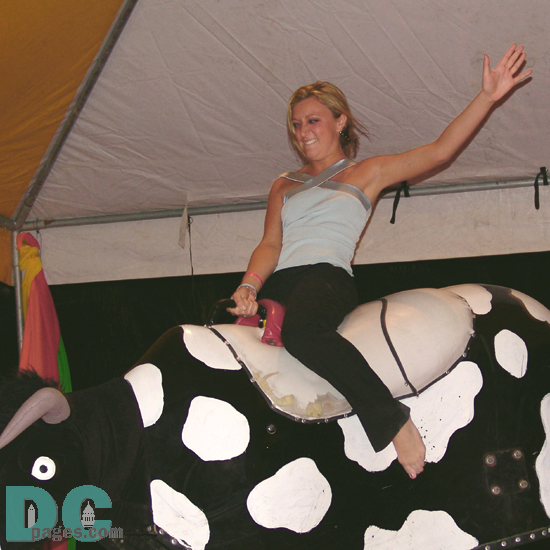 mechanical bull riding girl