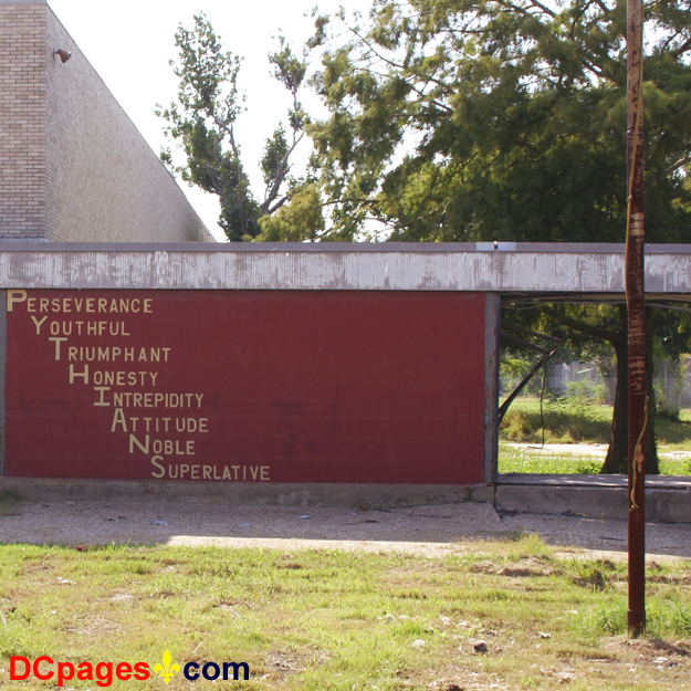 August 2, 2007 - Ninth Ward of New Orleans - 5300 Law Sreet, New Orleans, 70117, LA 504-942-3602 - Alfred Lawless High School Creed - Perserverance - Youthful - Triumphant - Honesy - Intrepidity - Attitude - Noble - Superlative