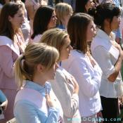 Cherry Blossom Princesses sing the National Anthem