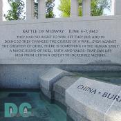 Dedication Stone - BATTLE OF MIDWAY JUNE 4-7, 1942 - THEY HAD NO RIGHT TO WIN. YET THEY DID, AND IN DOING SO THEY CHANGED THE COURSE OF A WAR... EVEN AGAINST THE GREATEST OF ODDS, THERE IS SOMETHING IN THE HUMAN SPIRIT - A MAGIC BLEND OF SKILL, FAITH, AND VALOR - THAT CAN LIFT MEN FROM CERTAIN DEFEAT TO INCREDIBLE VICTORY - Walter Lord Author