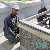 Chris Smith from Virginia is working on a hand rail for the Memorial visitors. "If you told me that the World War II Memorial was going to look like this when I first started I would not believe you. The memorial is beautiful." 