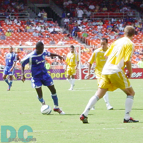 Freddy was trying to run through between Donovan and Conrad.