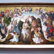 The Baptism of Christ painted by the Master of the Saint Bartholmew Altar.  This Italian Gothic Painting shows the groundwork for the Rennaisance Era that would follow immediately after the Gothic period.