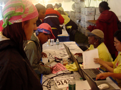 Devoted people volunteer to work the registration