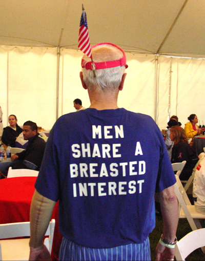 Having a grand old time, this supporter made people laugh all day