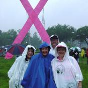 Standing infront of a powerful symbol, this family was proud to take part