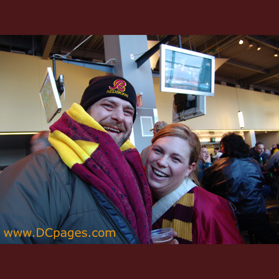 Two Washingtonian bartenders hoop it up before the game. 