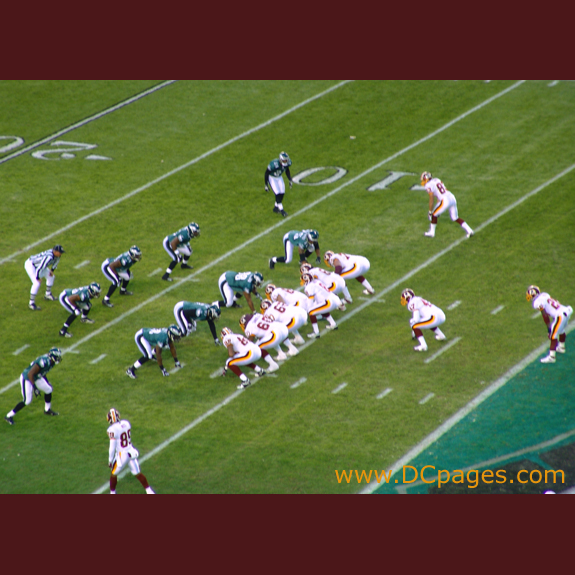 Mark Brunell is depending on a strong push from his offensive line to get the Skins out of trouble.
