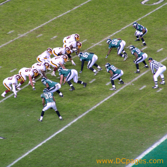 The Redskins are ready to score at the Eagles 8 yard line.