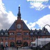In the northeast corner of Liberty State park is the CRRNJ (Central Railroad of New Jersey) Terminal, a historic transportation building.