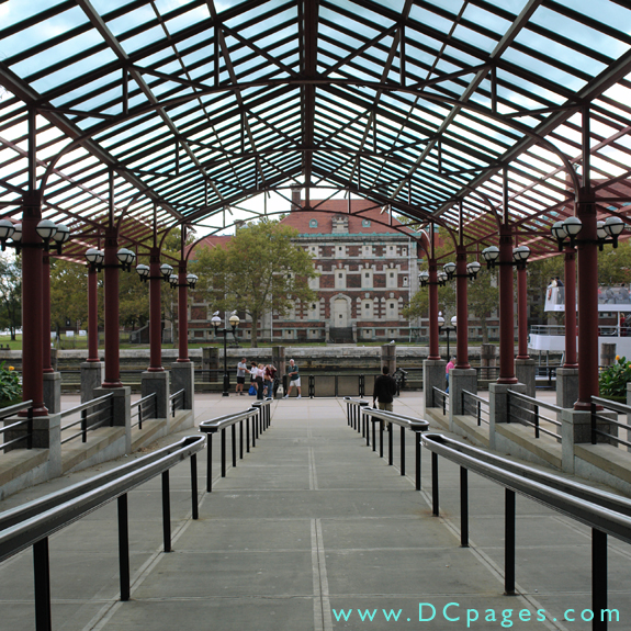 It is estimated that some 12 - 17 million Immigrants entered the United States through Ellis Island before it closed in 1954. This rebuilt steel and glass canopy was meant to recall the original canopy that stood from 1903 to 1931. 