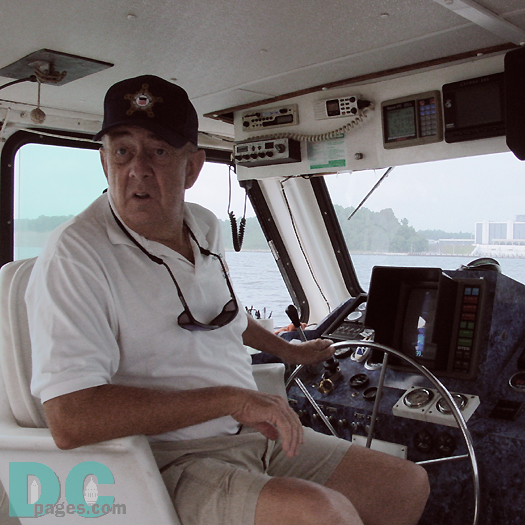 Captain says we are going to make another pass by the power plant. Rockfish love the warm water.