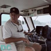 Captain says we are going to make another pass by the power plant. Rockfish love the warm water.