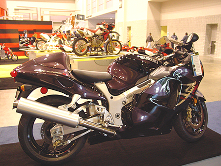 The HAYABUSA 1300cc, is currently the fastest top speed production bike on the market today. What is awesome about this particular model is that you can win it in a raffle, trust me, I entered it.