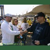 Mike a.k.a 'Bernie' gets a VIP band around his wrist.