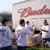 Shamrock Festival staff are working the beer taps.