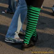 Emerald green and black stockings