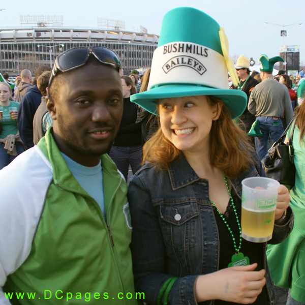 This man needs one more beer from his lady.