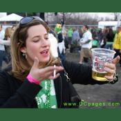 Wait a second!! Now she is smoking a cigarette??? Cmon. Everyone is waiting for you to finish it. Drink! Drink! Drink!